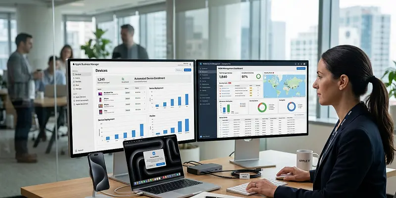 comparison between Apple Business Manager Apple Business and MDM platforms